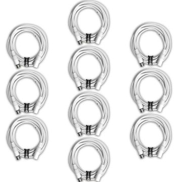 (10) Venom Solutions 20' White Sure-Fit XLR to XLR Connecting Cables Package