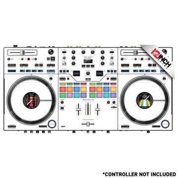 12 Inch Skinz (14) Piece Adhesive Kit for DDJ-REV7 - White/Gray