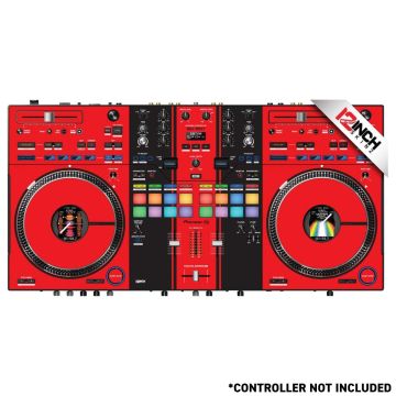 12 Inch Skinz (14) Piece Adhesive Kit for Pioneer DDJ-REV7 - Red/Black