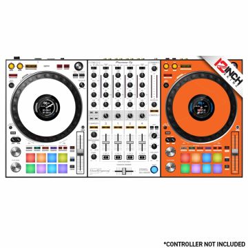 12 Inch Skinz Pioneer DDJ-1000SRT Orange and White Hardware Overlays