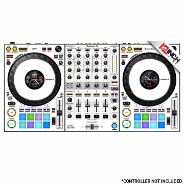 12 Inch Skinz Pioneer DDJ-1000SRT White and Black Hardware Overlays