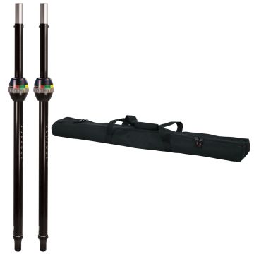 (2) Ultimate Support SP-90 TeleLock Series Aluminum Speaker Poles with Protective Transport Bag Package