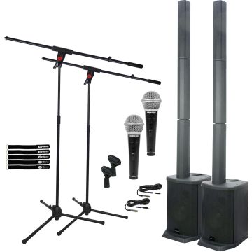 (2) American Audio APX CS8 Bluetooth Column PA Systems with Vocal Mics