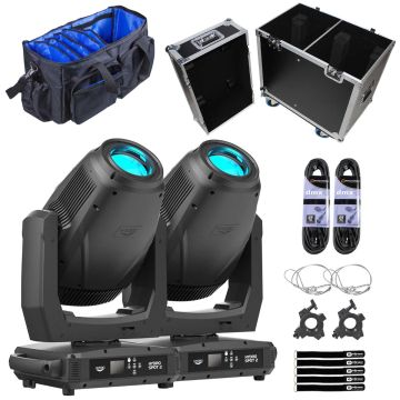(2) American DJ HYDRO-SPOT-2 Cool White LED Moving Heads with Case