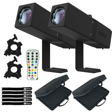 (2) Chauvet DJ Freedom Gobo IP Wireless LED Gobo Projectors with Cases