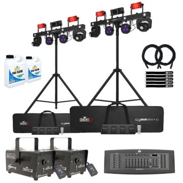 (2) Chauvet DJ GIGBARMOVEPLUSILS ILS Light Systems with Fog Machines