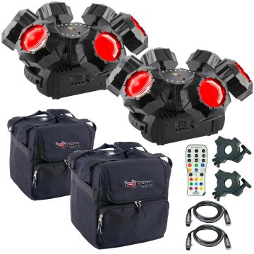 (2) Chauvet DJ Helicopter Q6 Rotating Multi-Effect Lights with Cases