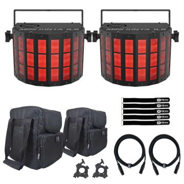 (2) Chauvet DJ MINIKINTAILS ILS Mini LED Effect Lights with Bags