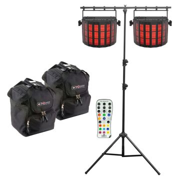 (2) Chauvet DJ MINIKINTAILS Mini LED Effect Lights with T-bar Stands