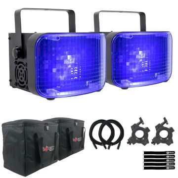 (2) ColorKey CKU-1060 Odin FX 20W Derby LED Lights with Utility Case