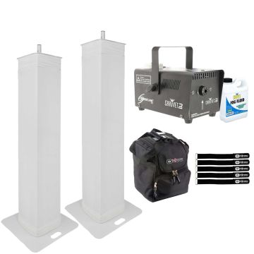 (2) ColorKey CKU-8010 LS8 8ft Adjustable Podium Stands with Case