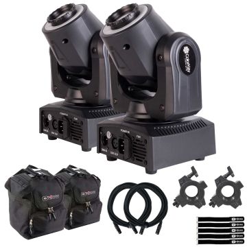 (2) ColorKey CKU01-5036 Halo Spot Moving Heads with Utility Cases