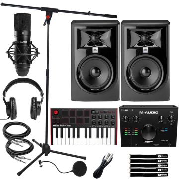 (2) JBL 305P MkII 5" Monitors with M-Audio System & Akai Controller