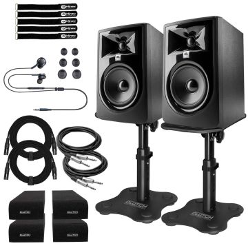 (2) JBL Professional 305P MkII 5" Monitors with Desktop Stands