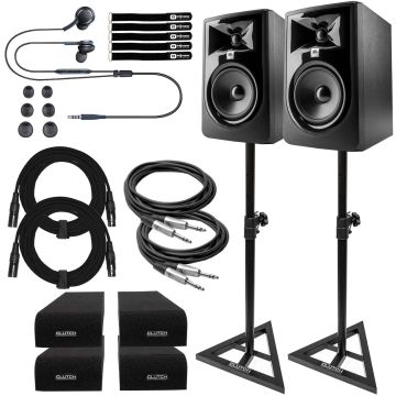 (2) JBL Professional 305P MkII 5" Monitors with Performance Stands
