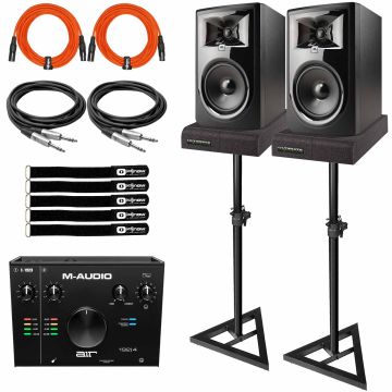(2) JBL Professional 306P MkII 6" Monitors with M-Audio USB Interface