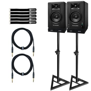 (2) M-Audio BX3PAIRBTXUS 3.5" 120W Bluetooth Monitors with Stands