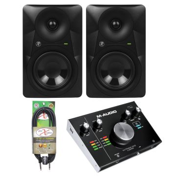 (2) Mackie MR524 5" Monitors with M-Audio AIR 192 | 4 Audio Interface
