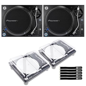 (2) Pioneer DJ PLX-1000 Direct Drive Turntables with Decksaver Covers