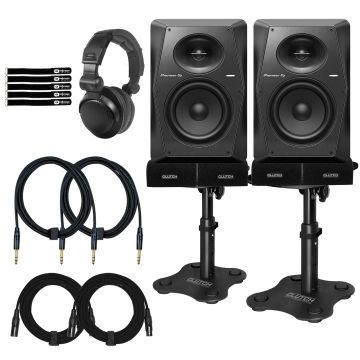 (2) Pioneer DJ VM-70 6.5" Active Studio Monitors with Desktop Stands