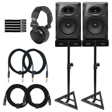 (2) Pioneer DJ VM-80 8" Active Studio Monitors with Monitor Stands