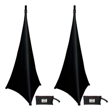 (2) ProX X-SP2SC-BL Two-Sided Black Lycra Cover Scrim for Tripod Speaker and Lighting Stands