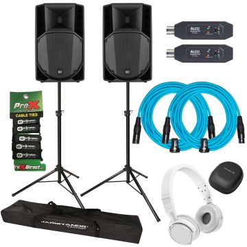 (2) RCF ART 715-A MK4 15" with HDJ-S7 White Headphones & Receivers
