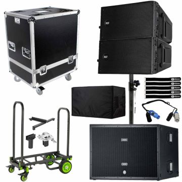 (2) RCF HDL 10-A Active Line Array Modules with Dual 18" Subwoofer