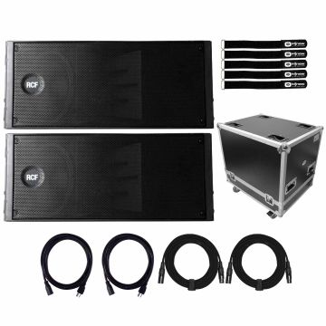 (2) RCF HDL 20-A Active Line Array Speakers with Fight Case Package