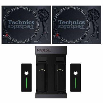 (2) Technics SL-1200MK7 Direct Drive Professional DJ Turntables with MWM Phase Essential 2-Channel DVS System Package