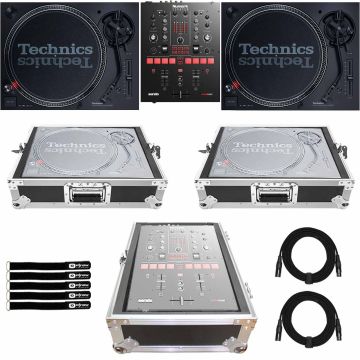 (2) Technics SL-1200MK7 Turntables with Numark Scratch 2-channel Mixer & Road Case Package
