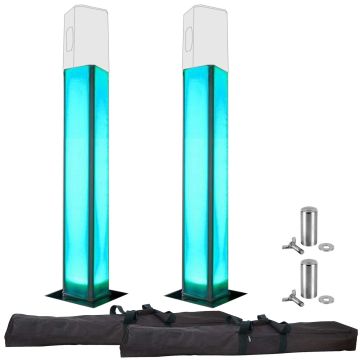 (2) Trusst Glo Totem 1.5 Truss Towers with Scrim Covers & Speaker Stand Adaptors