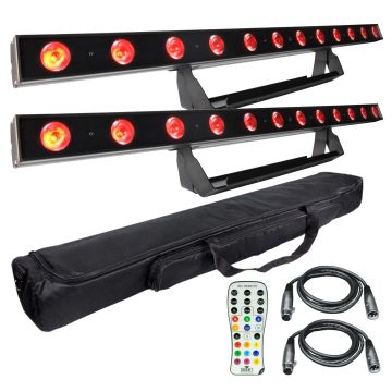 (2) Chauvet DJ COLORband Pix USB LED Strip Lights with Infrared Remote Control & Carry Bag Package