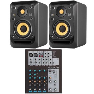 (2) KRK V4 S4 V Series 2-Way 4" Powered Reference Monitors Package