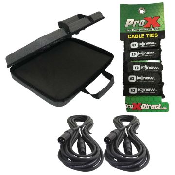 (2) Hosa Technology ECON-M20 20FT XLRF to XLRM Microphone / Speaker Cables with Carry Case Package