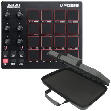 Akai Professional MPD218 Pad Controller with Utility Case