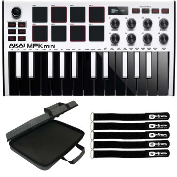 Akai Professional MPK Mini MK3 White Keyboard Controller with Case