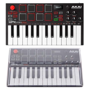 Akai Professional MPK Mini Play Keyboard Controller with Decksaver Akai MPK Mini Play Cover Package