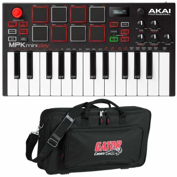 Akai Professional MPK mini Play Mini Keyboard Controller with Gator Cases Lightweight Bag Package