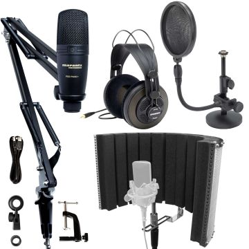 AKG P120 Perception 120 Mic with Isolation Shield & Samson Bundle