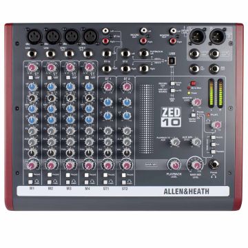 Allen & Heath ZED-10 Multipurpose Mixer for Live Sound and Recording