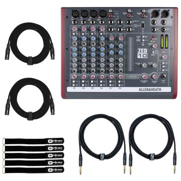 Allen & Heath ZED-10 Multipurpose Recording Mixer with Cables