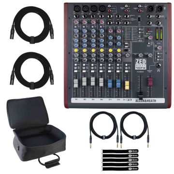 Allen & Heath ZED60-10FX Multipurpose FX Mixer with Gear Bag