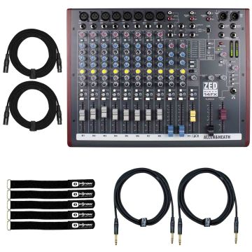 Allen & Heath ZED60-14FX Multipurpose FX Mixer with Cables Package