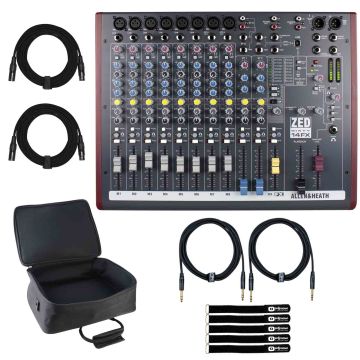 Allen & Heath ZED60-14FX Multipurpose FX Mixer with Gear Bag