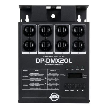 American DJ DP-DMX20L 4 Channel Portable DMX Dimmer / Switch Pack