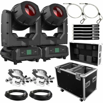 American DJ Hydro Beam X1 IP65 Rated Moving Head Fixtures with Lighting Case Package