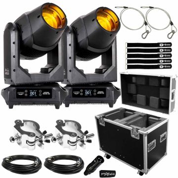 American DJ Hydro Beam X2 IP65 Rated Moving Head Fixtures with Lighting Case Package