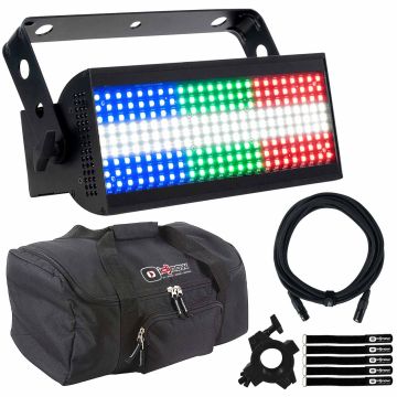 American DJ JOLT 300 High Powered Multi-Use LED Strobe Fixture with Carry Case Package