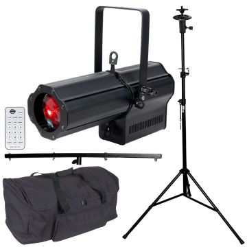 American DJ Encore Profile 1000 Color Pro LED Ellipsoidal Light with T-Bar Stand, Remote Control, & Case Package